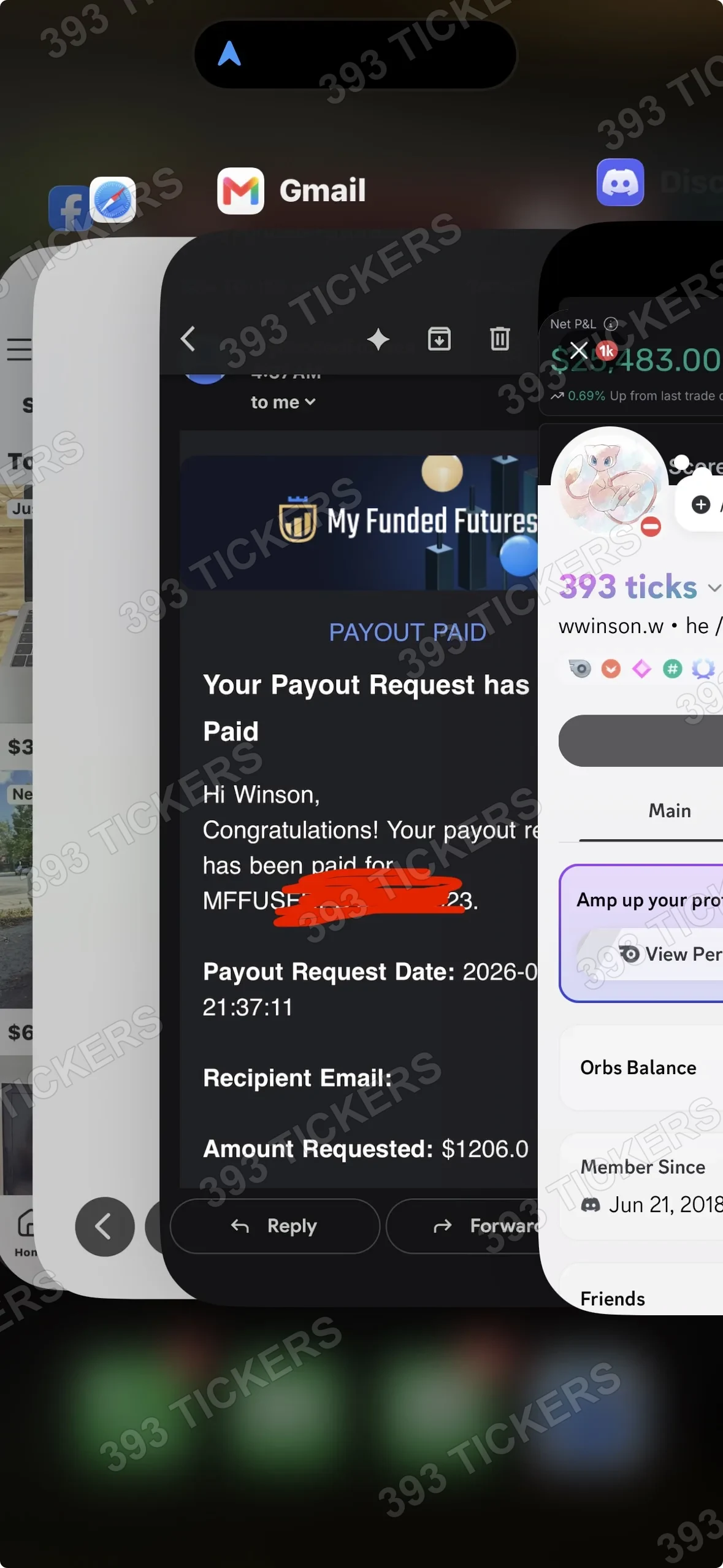 Payout or account result