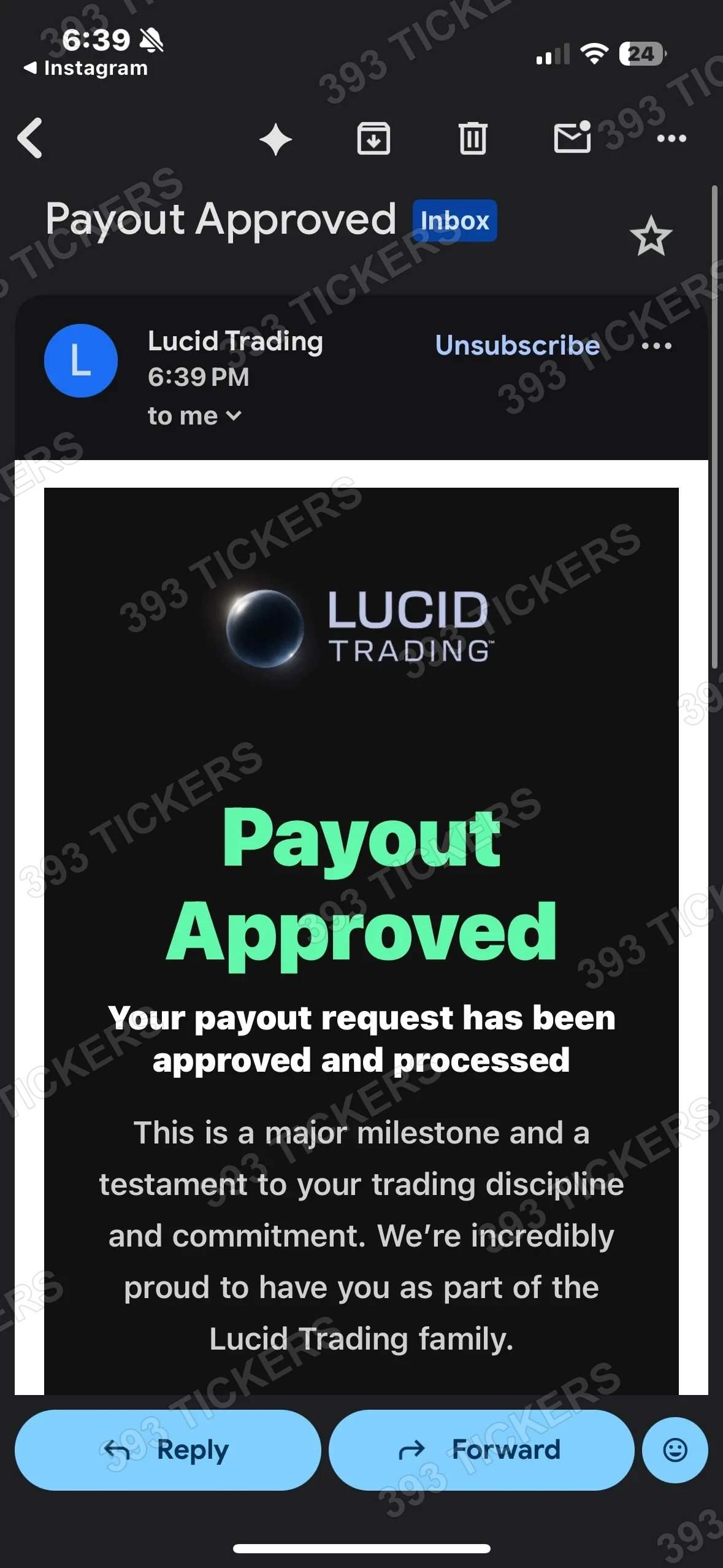 Payout or account result