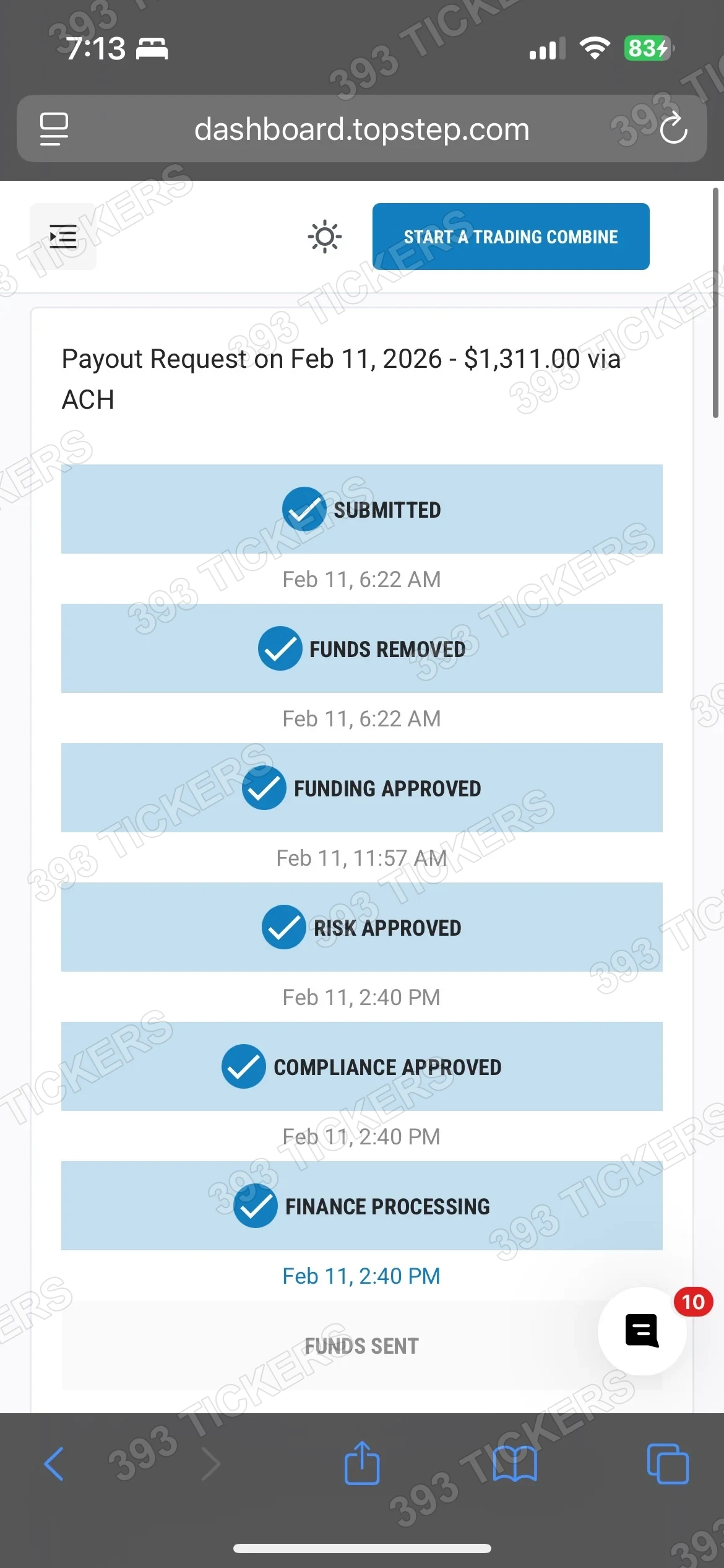 Student payout result